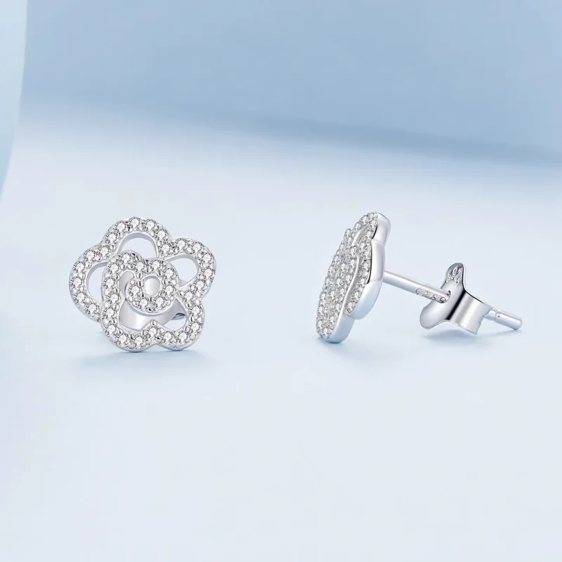 (imagine pentru) Pandora Style Roses Stud Earrings - BSE712 - Vizualizare 4