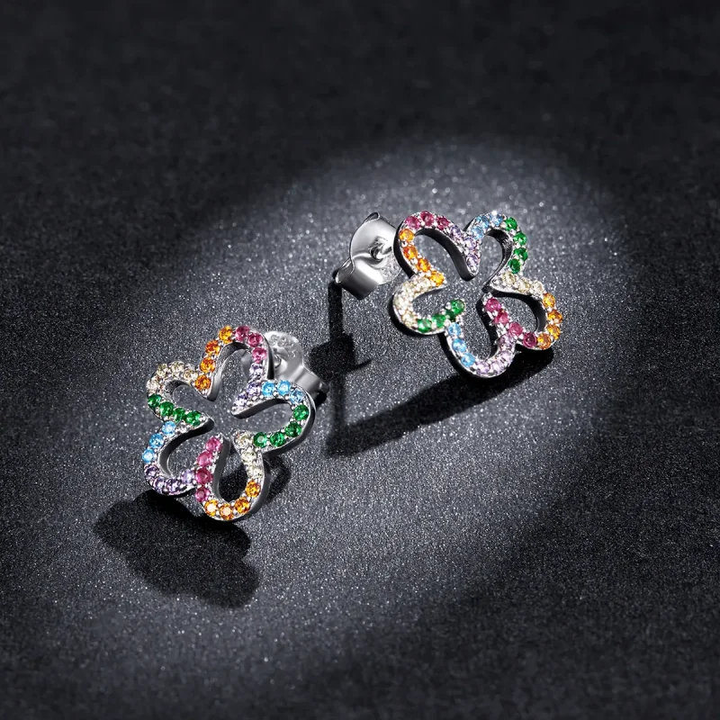 (imagine pentru) Pandora Style Seven-Colored Flowers Stud Earrings - BSE487 - Vizualizare 5