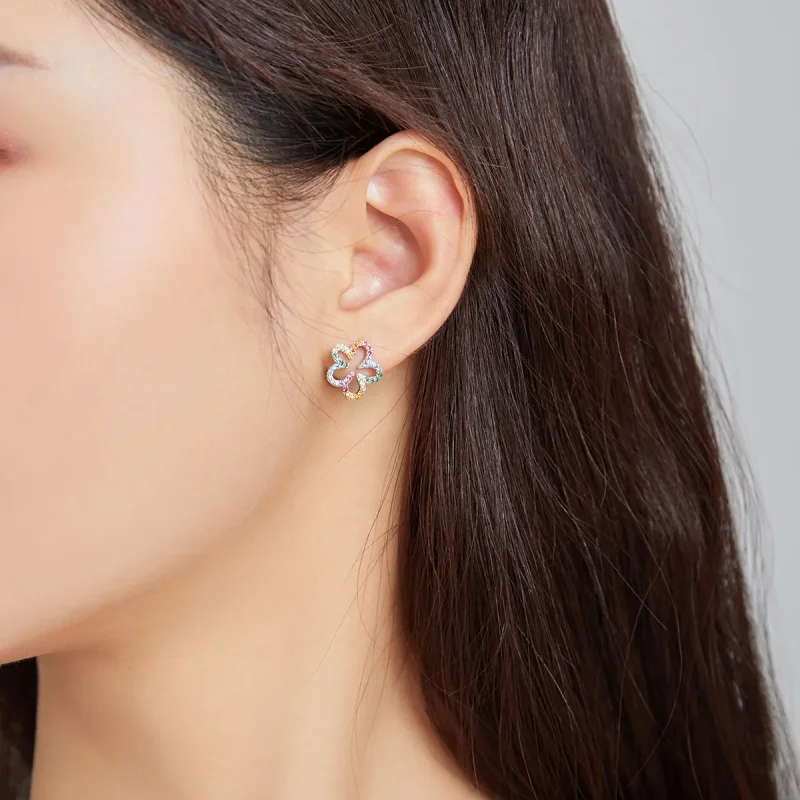 (imagine pentru) Pandora Style Seven-Colored Flowers Stud Earrings - BSE487 - Vizualizare 6