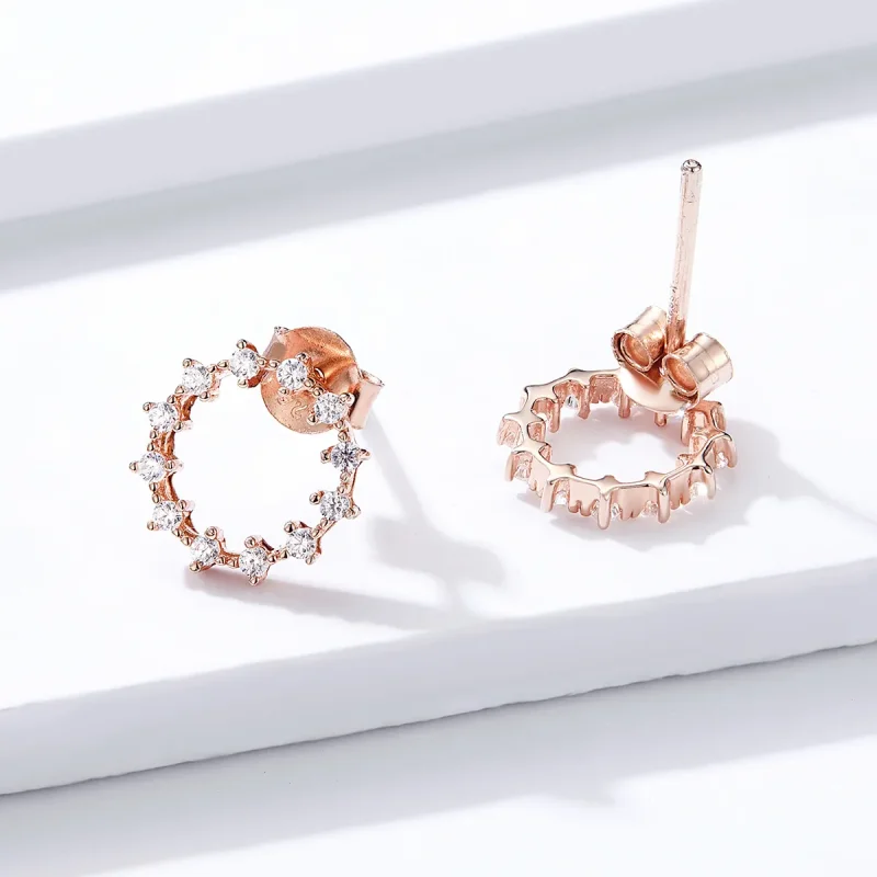 (imagine pentru) Pandora Style Shimmer Geometry Stud Earrings - BSE323 - Vizualizare 3