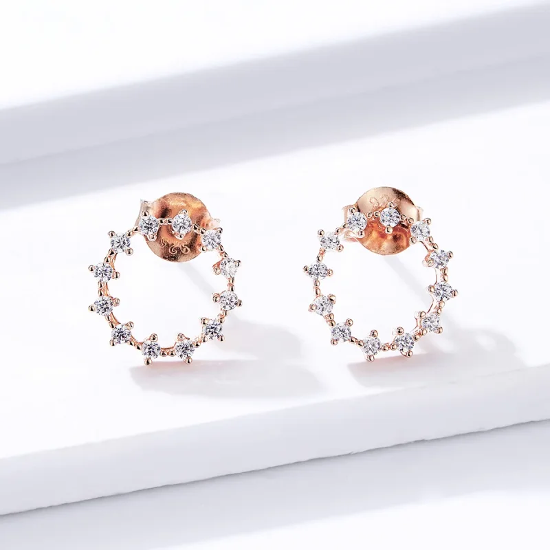 (imagine pentru) Pandora Style Shimmer Geometry Stud Earrings - BSE323 - Vizualizare 4