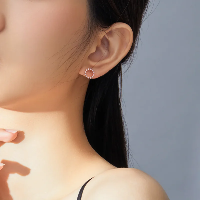 (imagine pentru) Pandora Style Shimmer Geometry Stud Earrings - BSE323 - Vizualizare 6