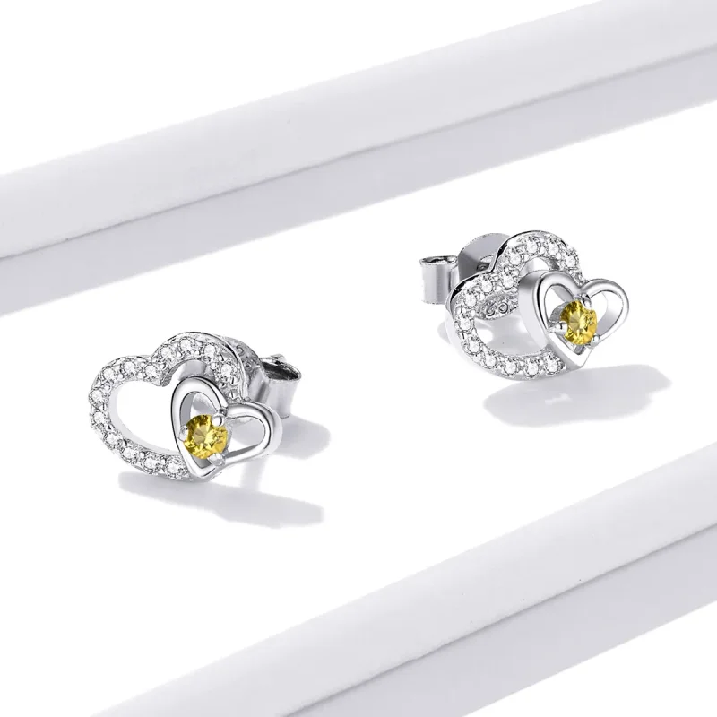 (imagine pentru) Pandora Style Shine Love Stud Earrings - BSE528 - Vizualizare 2