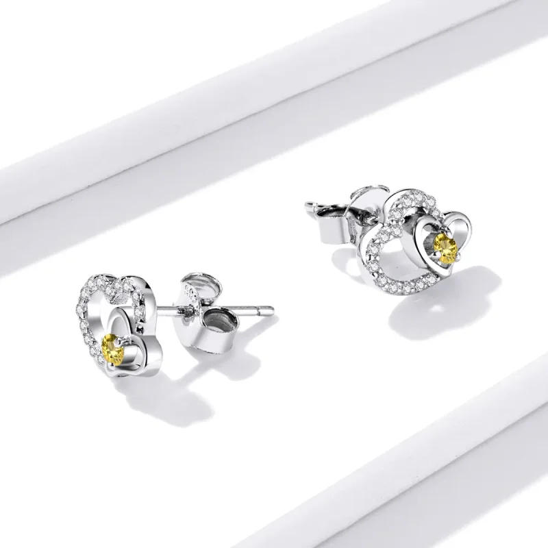 (imagine pentru) Pandora Style Shine Love Stud Earrings - BSE528 - Vizualizare 3