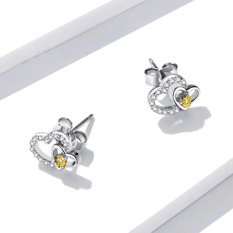(imagine pentru) Pandora Style Shine Love Stud Earrings - BSE528 - Vizualizare 4