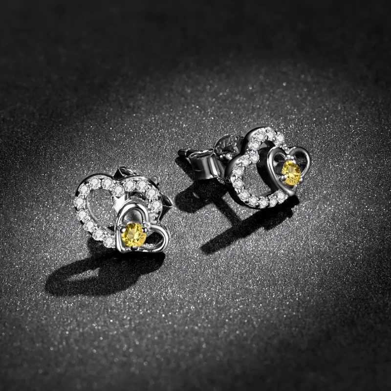 (imagine pentru) Pandora Style Shine Love Stud Earrings - BSE528 - Vizualizare 5
