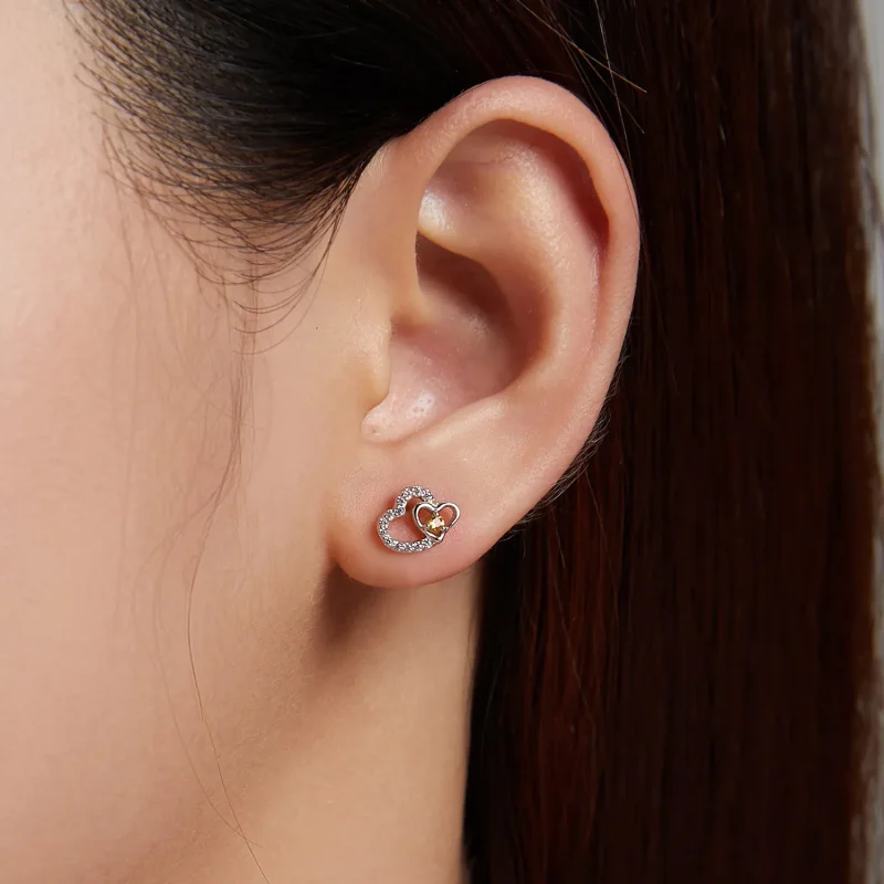 (imagine pentru) Pandora Style Shine Love Stud Earrings - BSE528 - Vizualizare 6