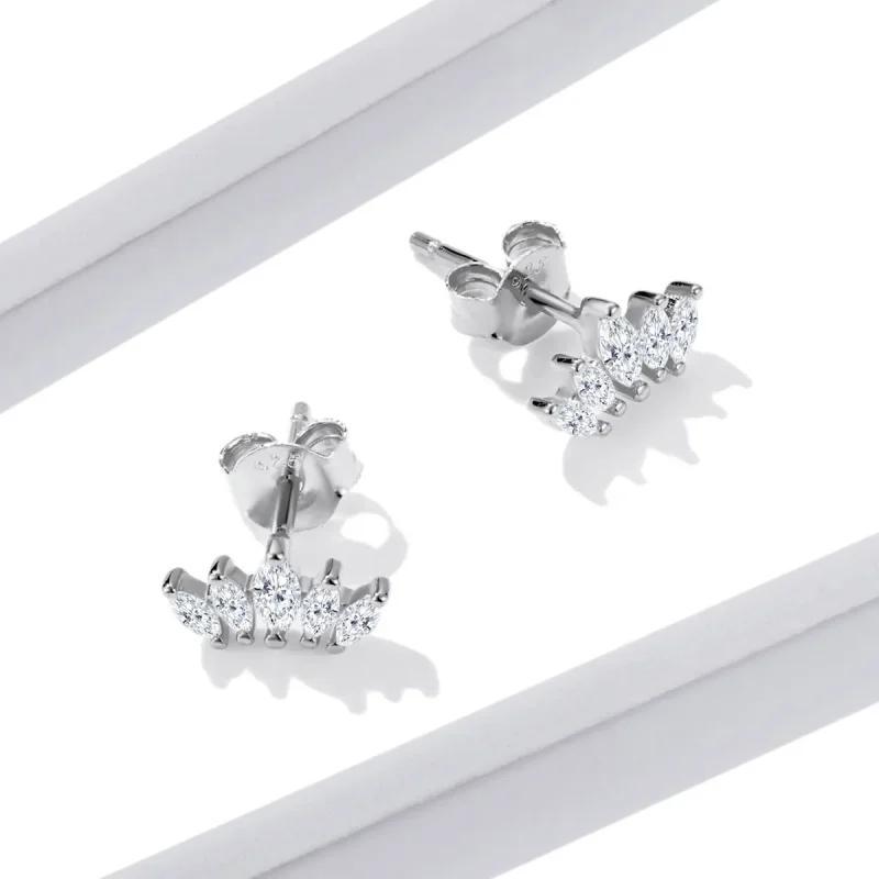 (imagine pentru) Pandora Style Shining Crown Stud Earrings - BSE521 - Vizualizare 2
