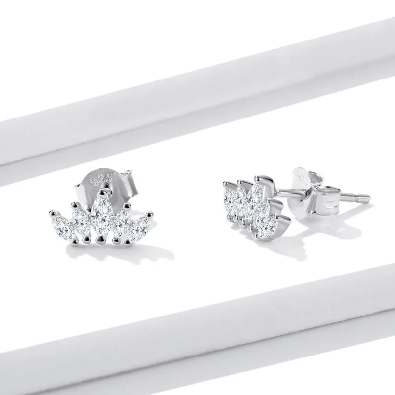 (imagine pentru) Pandora Style Shining Crown Stud Earrings - BSE521 - Vizualizare 3