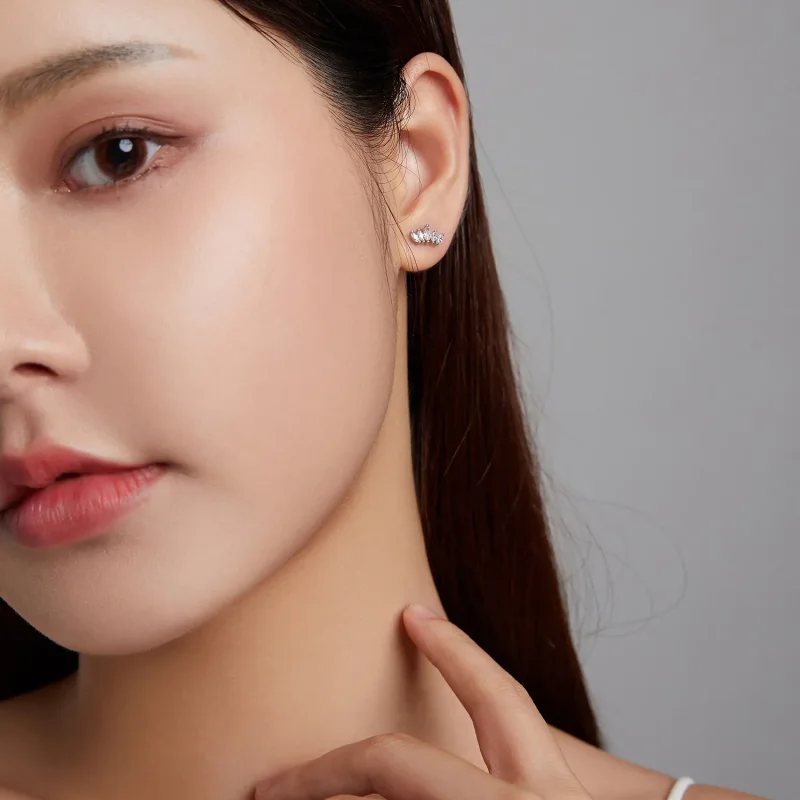 (imagine pentru) Pandora Style Shining Crown Stud Earrings - BSE521 - Vizualizare 7