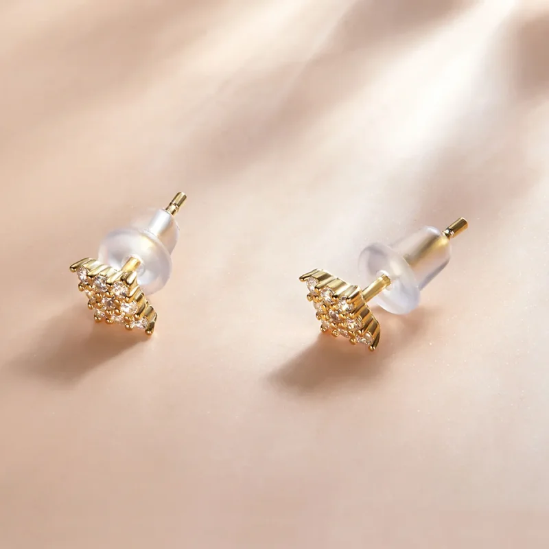 (imagine pentru) Pandora Style Shiny Rhombus Stud Earrings - SCE1222 - Vizualizare 2