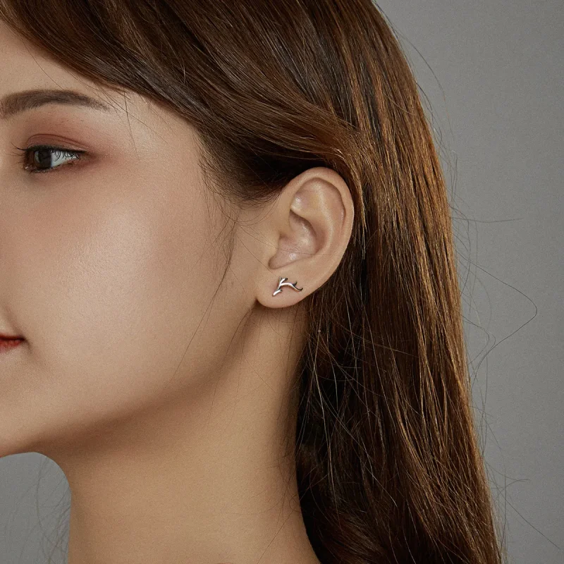 (imagine pentru) Pandora Style Simple Antlers Stud Earrings - SCE963 - Vizualizare 6