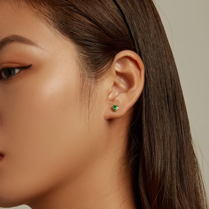 (imagine pentru) Pandora Style Simple Triangle Stud Earrings - SCE1368 - Vizualizare 6