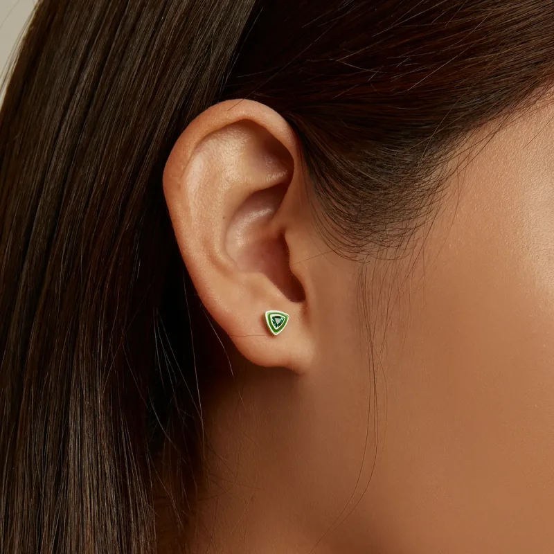(imagine pentru) Pandora Style Simple Triangle Stud Earrings - SCE1368 - Vizualizare 7