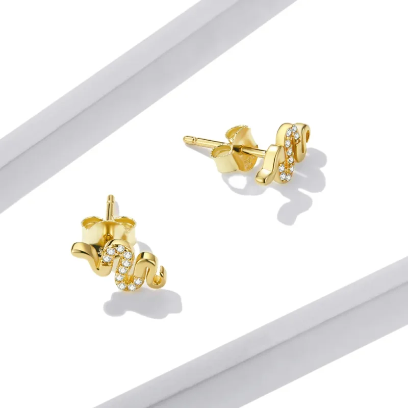 (imagine pentru) Pandora Style Spirit Snake Stud Earrings - BSE526 - Vizualizare 2
