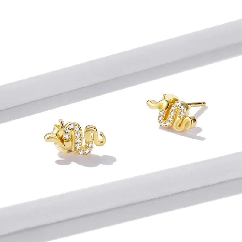 (imagine pentru) Pandora Style Spirit Snake Stud Earrings - BSE526 - Vizualizare 3