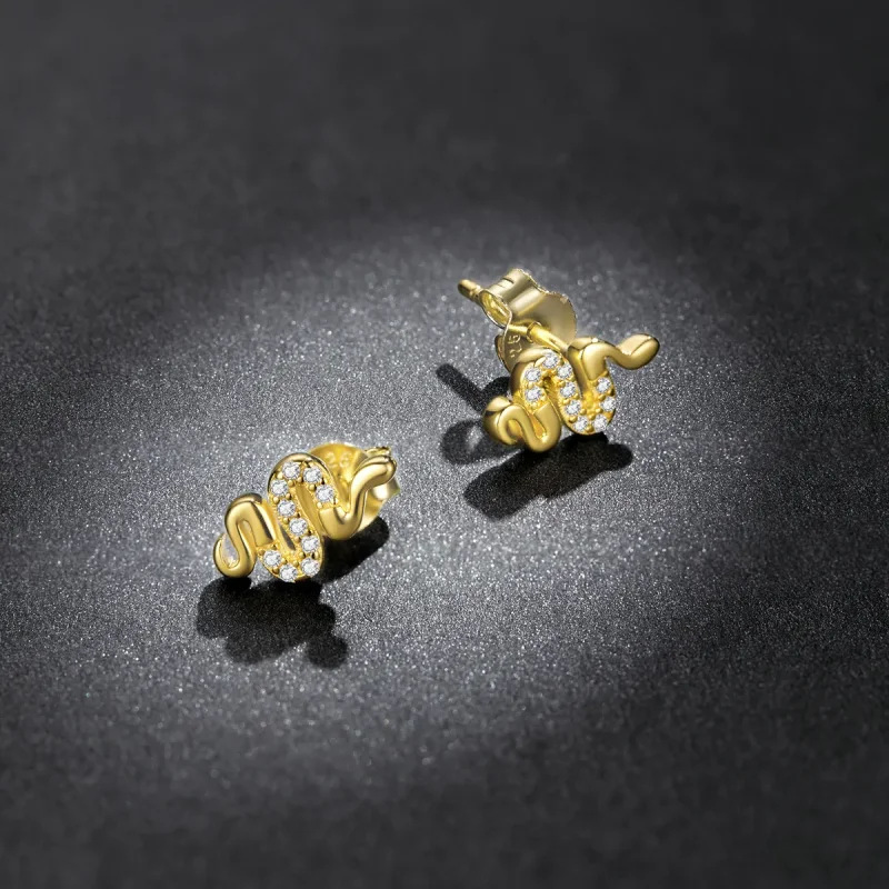 (imagine pentru) Pandora Style Spirit Snake Stud Earrings - BSE526 - Vizualizare 5