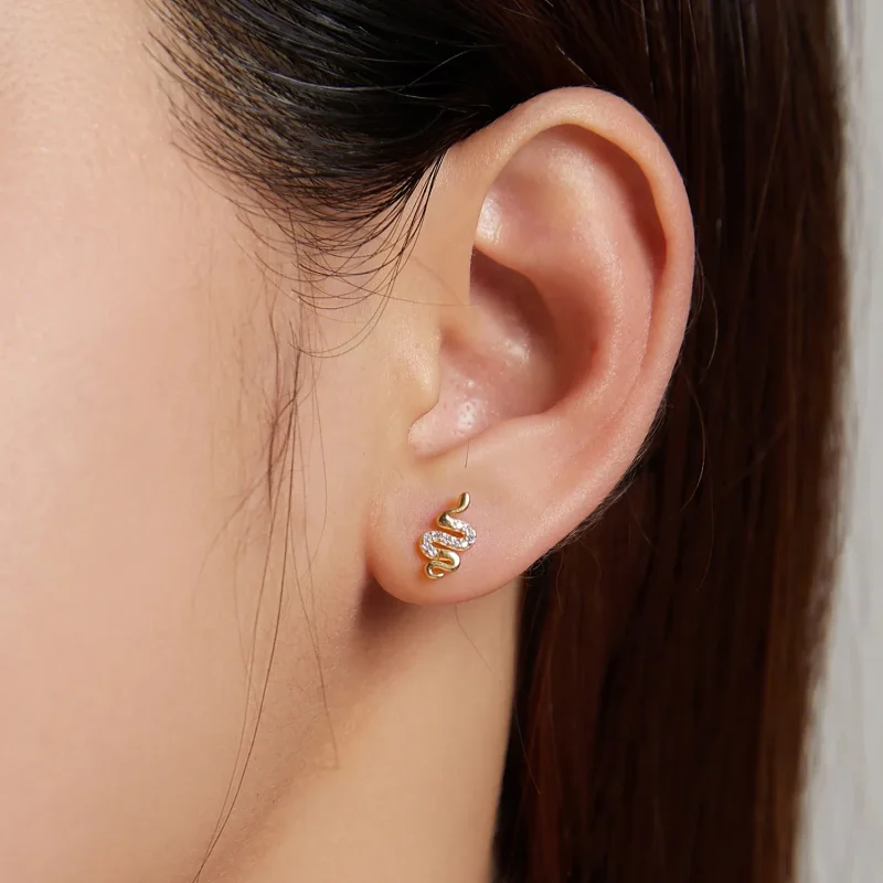 (imagine pentru) Pandora Style Spirit Snake Stud Earrings - BSE526 - Vizualizare 6