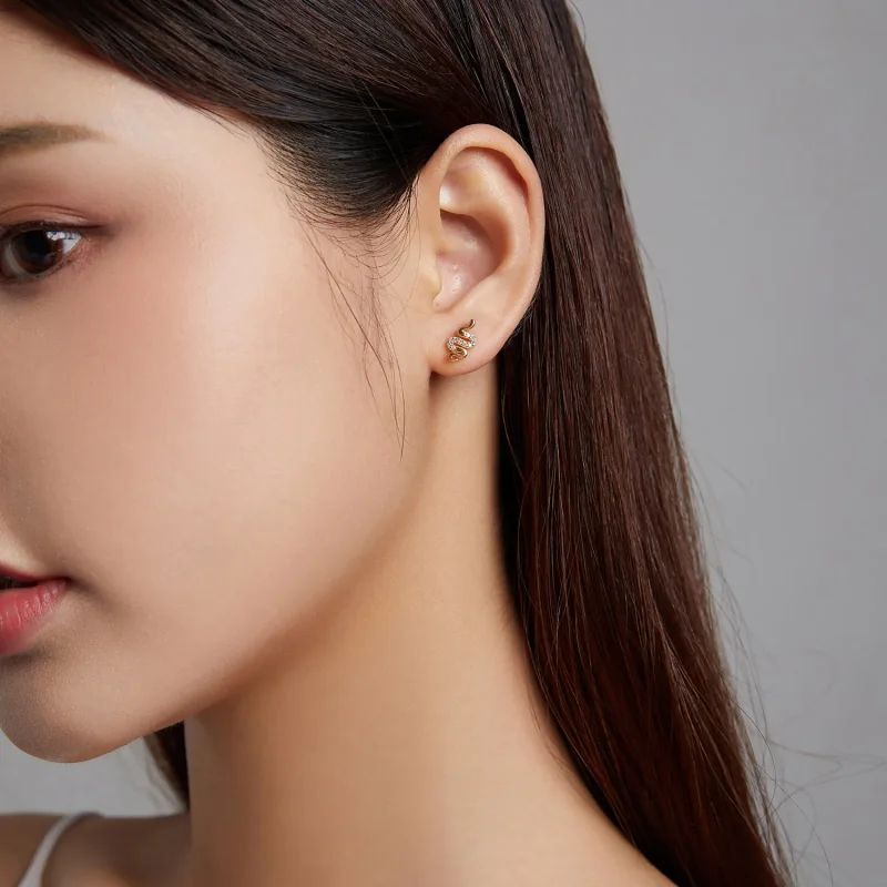 (imagine pentru) Pandora Style Spirit Snake Stud Earrings - BSE526 - Vizualizare 7