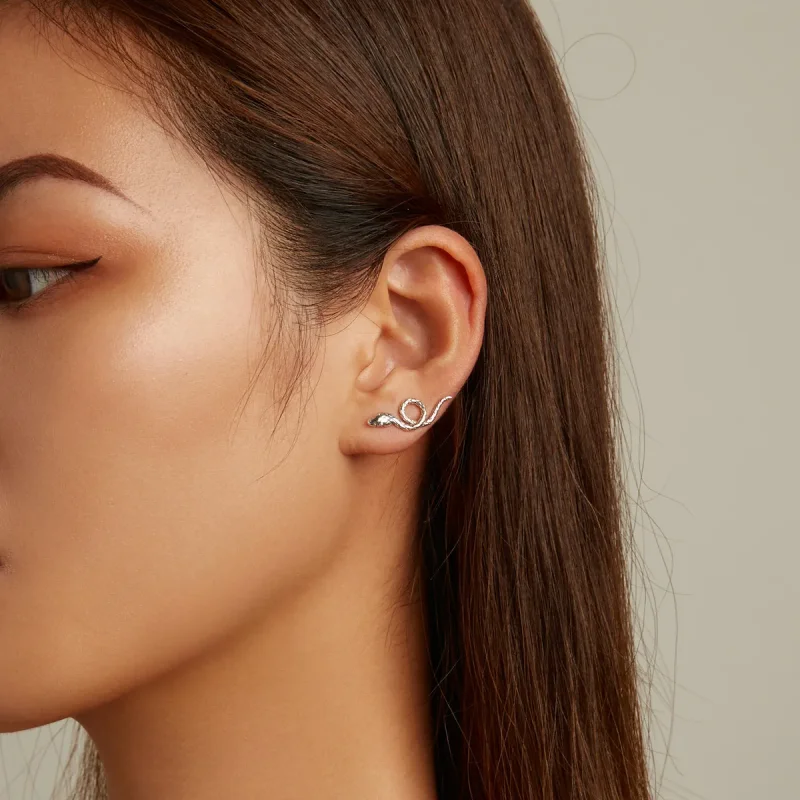 (imagine pentru) Pandora Style Spirit Snake Stud Earrings - SCE1355 - Vizualizare 7