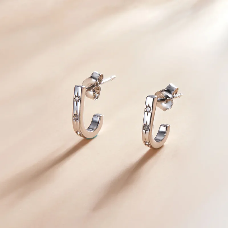(imagine pentru) Pandora Style Star Crutch Stud Earrings - SCE1169-A - Vizualizare 3