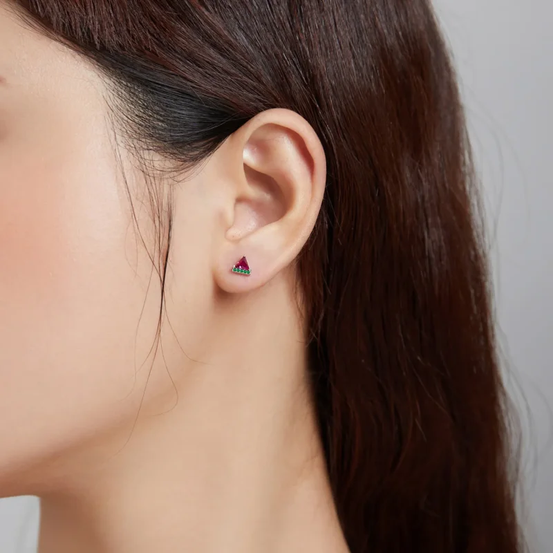 (imagine pentru) Pandora Style Summer Sweetheart - Watermelon Stud Earrings - BSE492 - Vizualizare 3