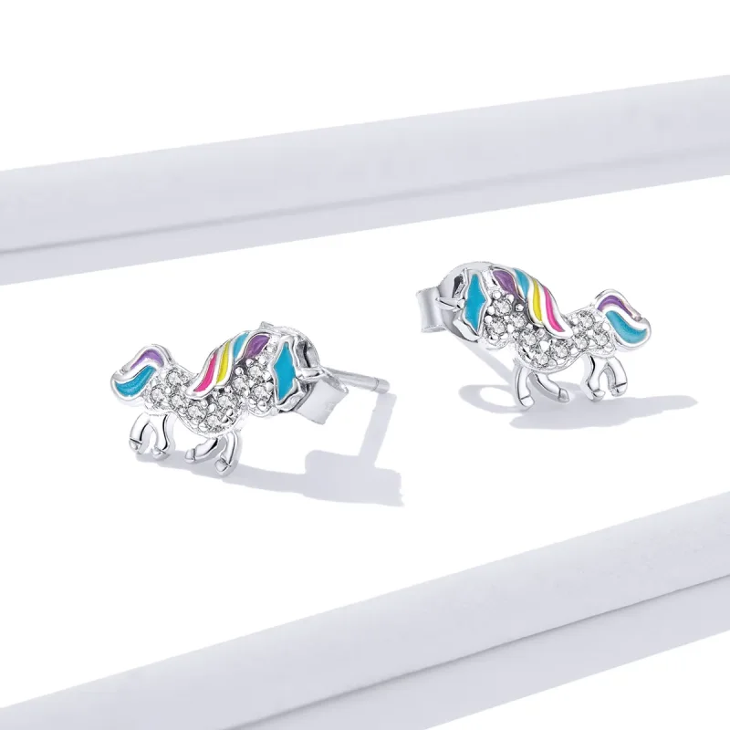 (imagine pentru) Pandora Style Unicorn Stud Earrings - BSE352 - Vizualizare 4