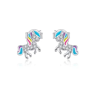 (imagine pentru) Pandora Style Unicorn Stud Earrings - BSE352