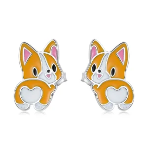 (imagine pentru) Stil Pandora, cercei drăguți cu Corgi - SCE1281