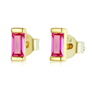 (imagine pentru) Stil Pandora cu Cubic Zirconium colorat - Cercei roz - SCE1241-OR
