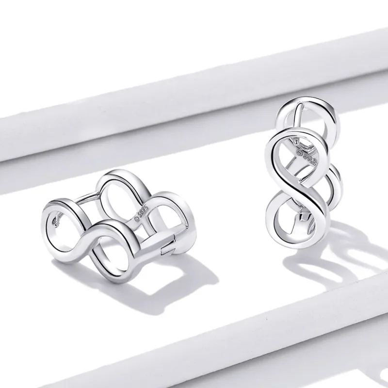 (imagine pentru) Stil Pandora Minimalism - Cercei tip ac de infinitate - BSE503 - Vizualizare 3