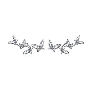 (imagine pentru) Stud Earrings - BSE056 - Elegant Butterfly Dance - Stil Pandora