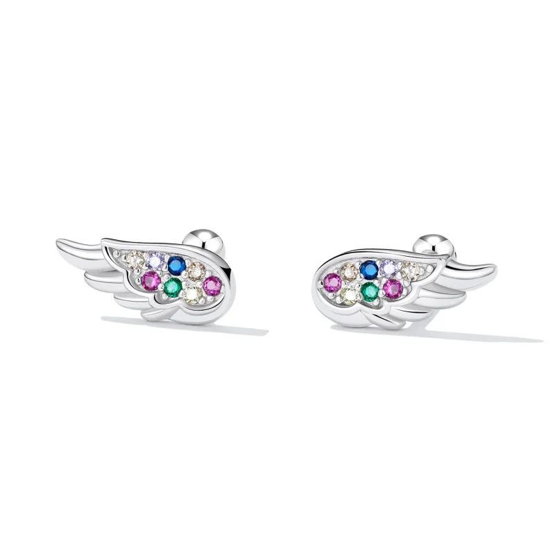 (imagine pentru) Stud Earrings cu aripi din zirconiu colorat în stil Pandora - SCE1397 - Vizualizare 2