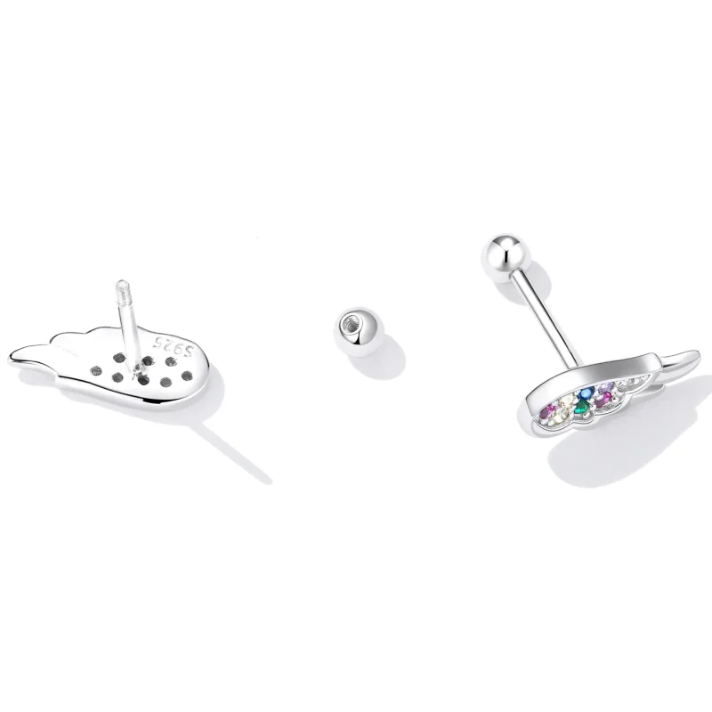 (imagine pentru) Stud Earrings cu aripi din zirconiu colorat în stil Pandora - SCE1397 - Vizualizare 4