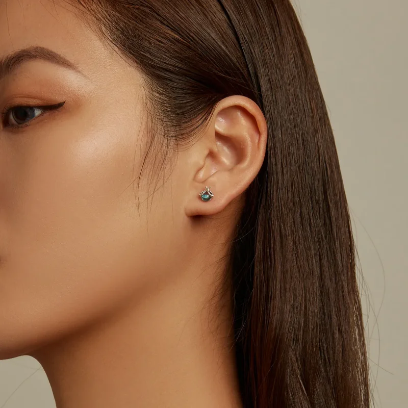 (imagine pentru) Stud earrings cu flori de mac și buburuză stil Pandora - SCE1364 - Vizualizare 7