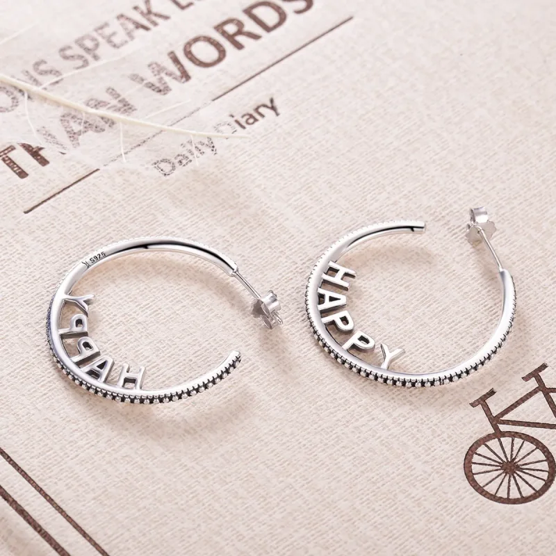 (imagine pentru) Stud Earrings cu stil Pandora și urări fericite - VSE087 - Vizualizare 5