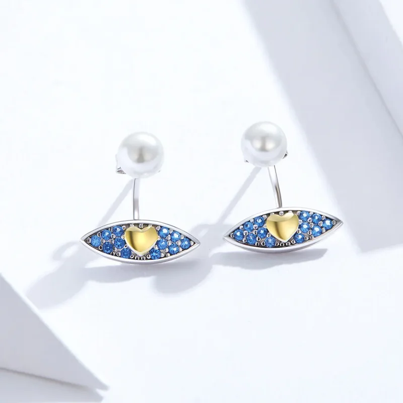 (imagine pentru) Stud Earrings cu stil Pandora, model ochi de diavol - SCE822 - Vizualizare 2
