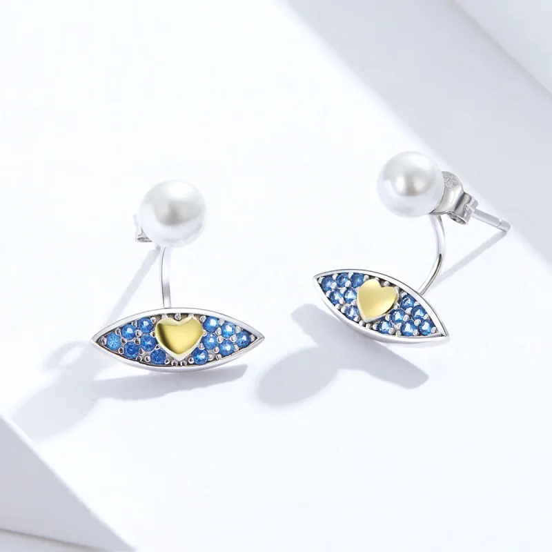 (imagine pentru) Stud Earrings cu stil Pandora, model ochi de diavol - SCE822 - Vizualizare 3