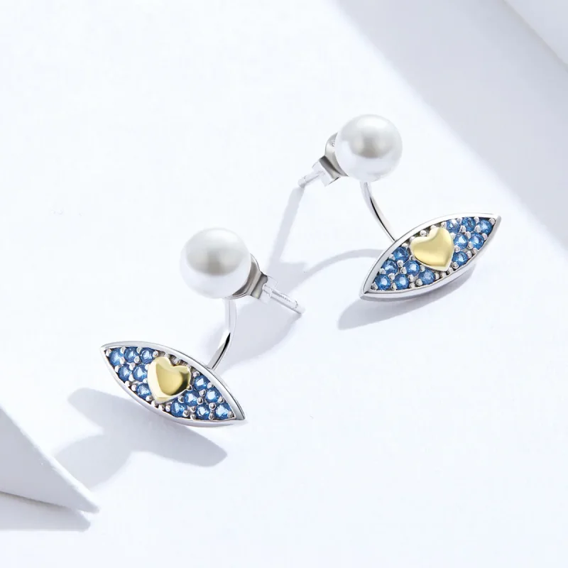 (imagine pentru) Stud Earrings cu stil Pandora, model ochi de diavol - SCE822 - Vizualizare 4