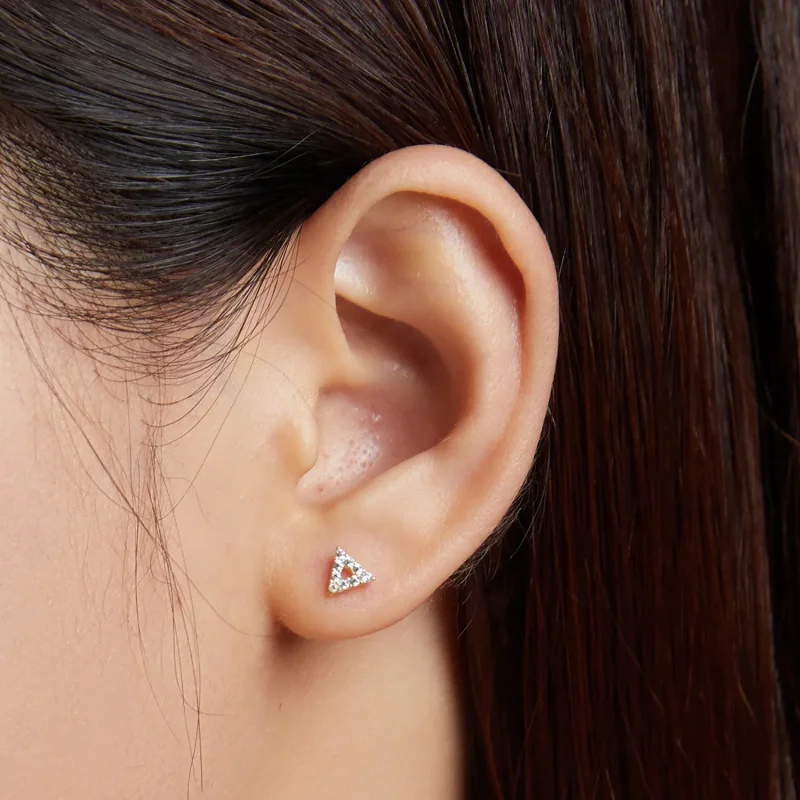 (imagine pentru) Stud Earrings de tip Pandora cu triunghi strălucitor - SCE1220 - Vizualizare 3