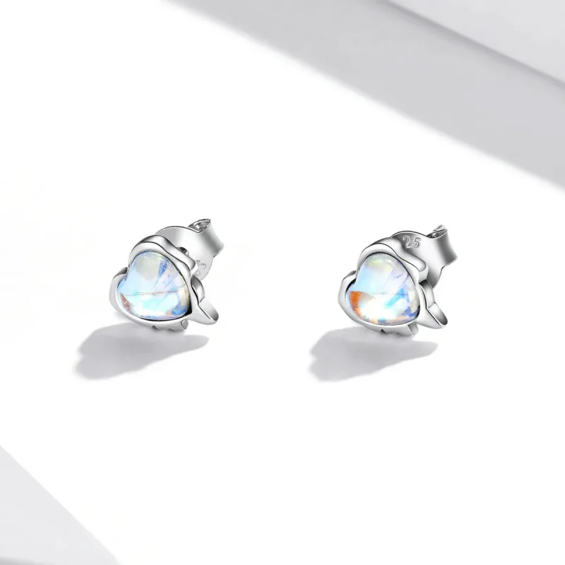 (imagine pentru) Stud Earrings de tip Pandora Style cu model Melting Love - SCE1306 - Vizualizare 2