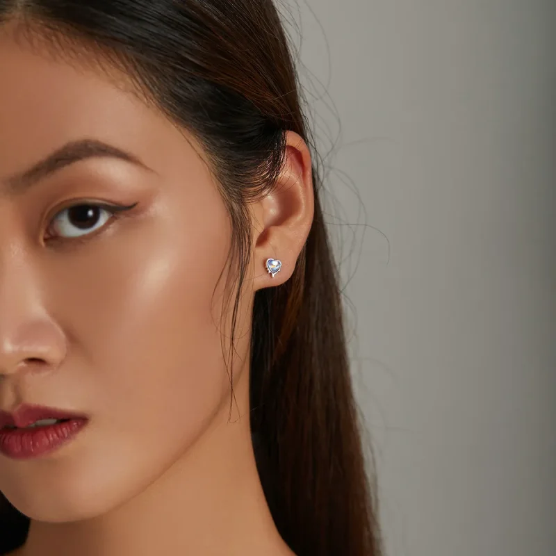 (imagine pentru) Stud Earrings de tip Pandora Style cu model Melting Love - SCE1306 - Vizualizare 5