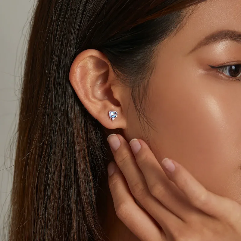 (imagine pentru) Stud Earrings de tip Pandora Style cu model Melting Love - SCE1306 - Vizualizare 7