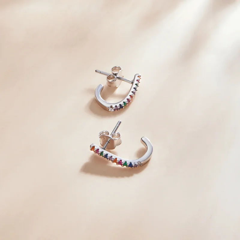 (imagine pentru) Stud Earrings în stil Pandora cu baston de Crăciun - SCE1167-A - Vizualizare 2