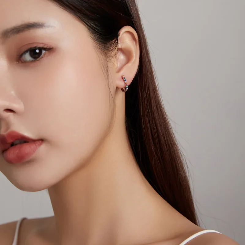 (imagine pentru) Stud Earrings în stil Pandora cu baston de Crăciun - SCE1167-A - Vizualizare 4