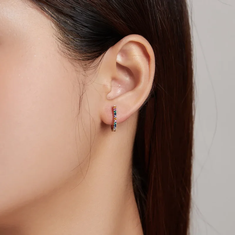 (imagine pentru) Stud Earrings în stil Pandora cu baston de Crăciun - SCE1167-A - Vizualizare 5