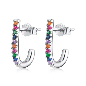 (imagine pentru) Stud Earrings în stil Pandora cu baston de Crăciun - SCE1167-A