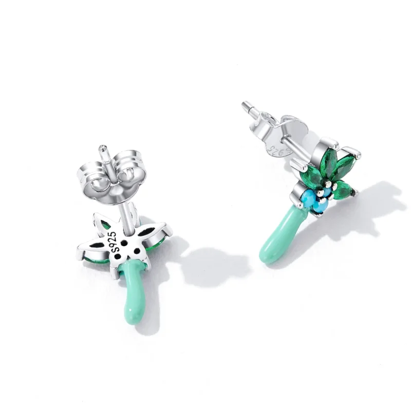 (imagine pentru) Stud Earrings în stilul Pandora cu design amuzant de copac de cocos - SCE1403 - Vizualizare 4