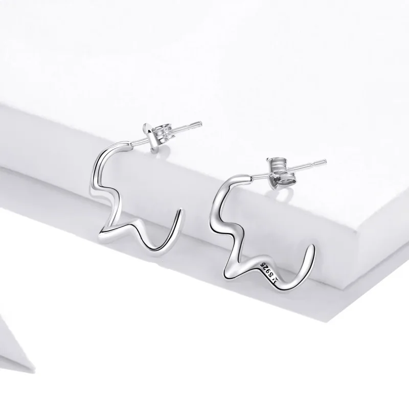 (imagine pentru) Stud Earrings în stilul Pandora, inspirate de valurile verii - SCE1196 - Vizualizare 2