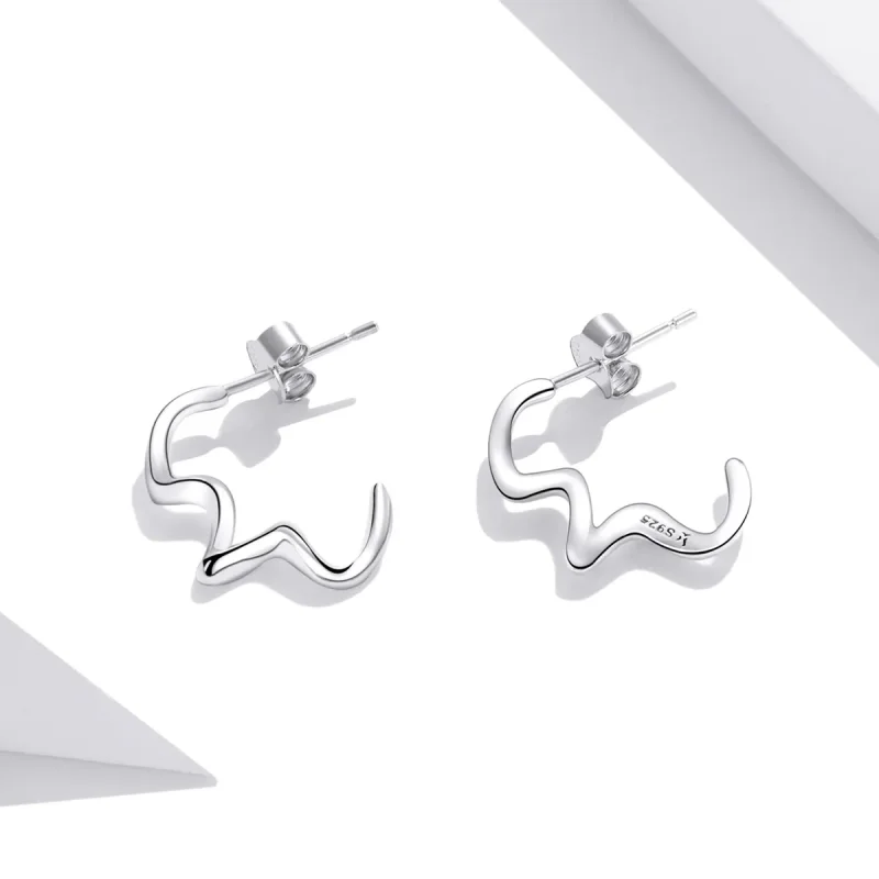 (imagine pentru) Stud Earrings în stilul Pandora, inspirate de valurile verii - SCE1196 - Vizualizare 3